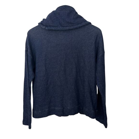 Lauren Jeans Company Funnel Neck Pullover Womens Large Blue Drawstrings Casual - Picture 3 of 4